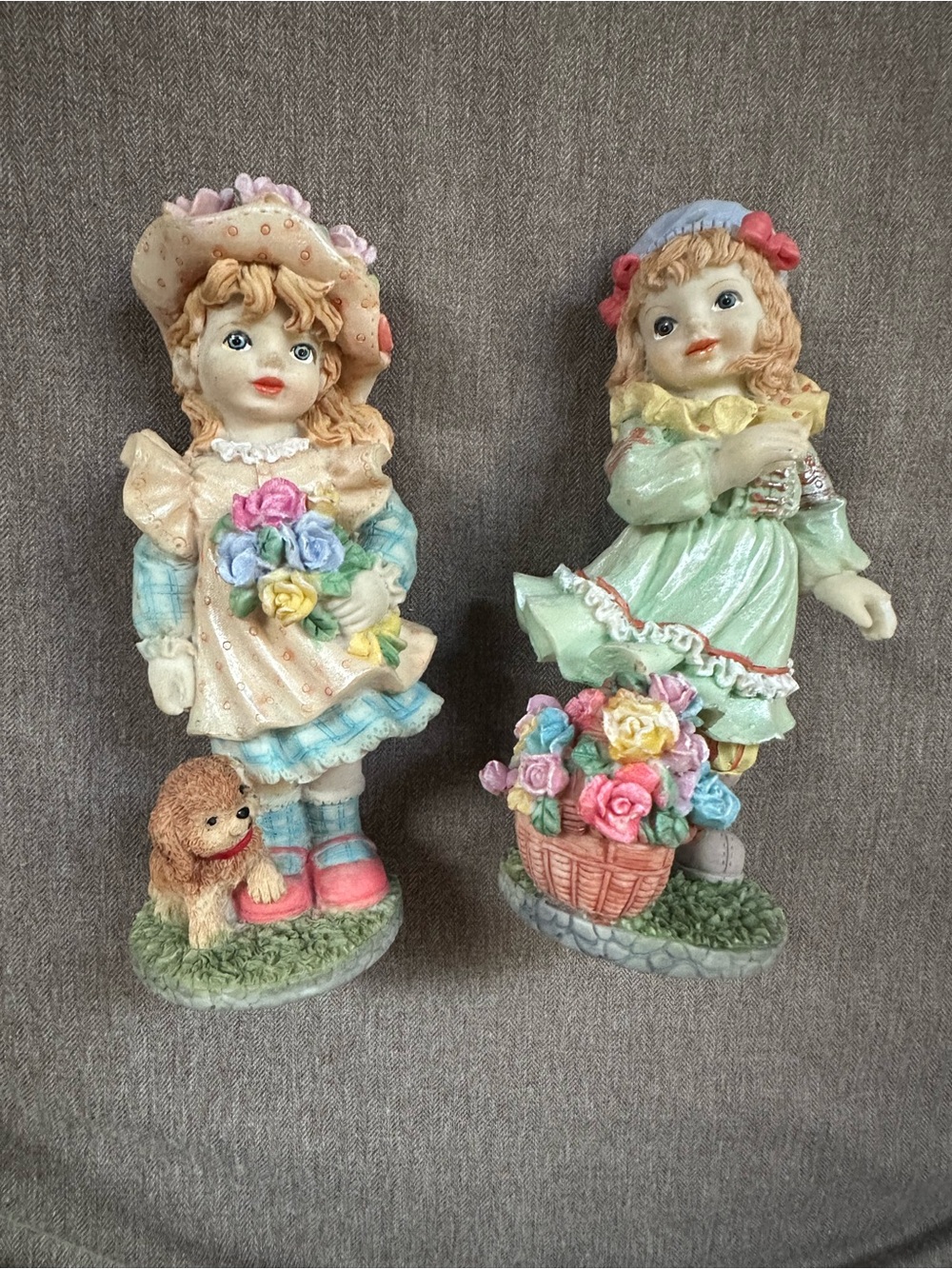 Pair of Doll Girl Figurines